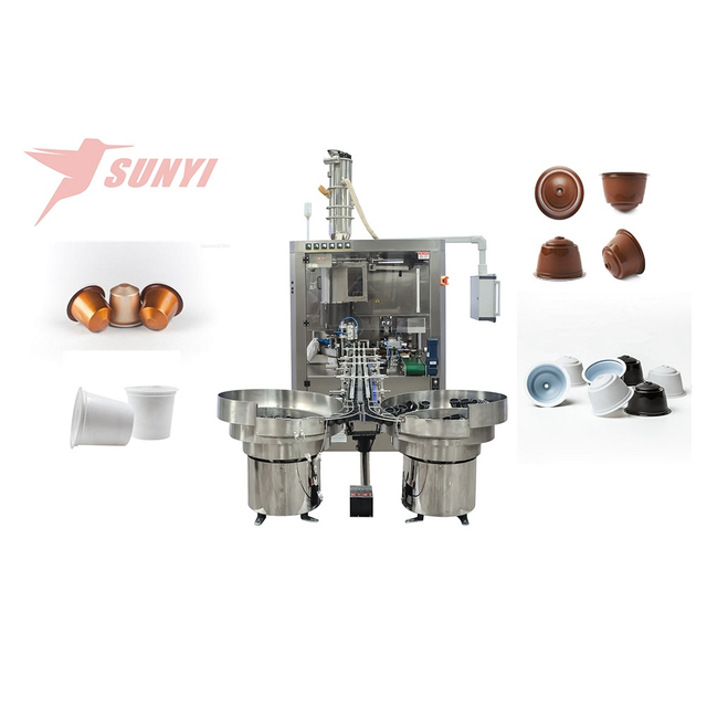 SKP-2 two lanes compatible coffee capsule filling and sealing machine