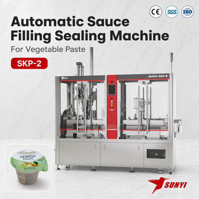 100 Cups/Min 0-50g Cup Filling Sealing Machine for Vegetable Paste with CE SGS Stainless Steel Manufacturer