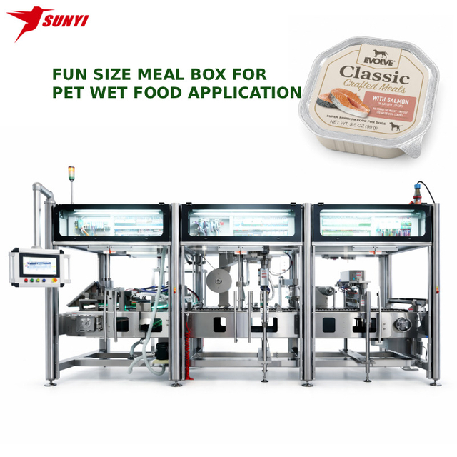 SKP-6 Premade Cup Liquid Filling Packaging Machine For Pet Food And Sauce 
