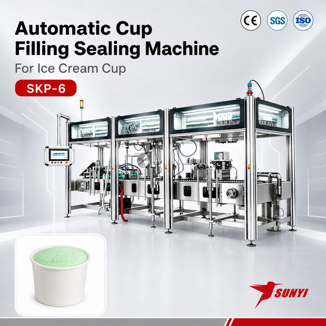 Dairy & Frozen Food Industry Ice Cream Cup Filling Sealing Machine Precise Servo Control Fast Delivery