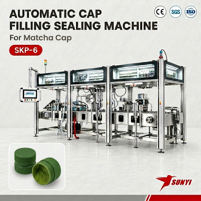 High-Speed Matcha Powder Cap Packaging Line for Fresh-Mix Matcha Beverages