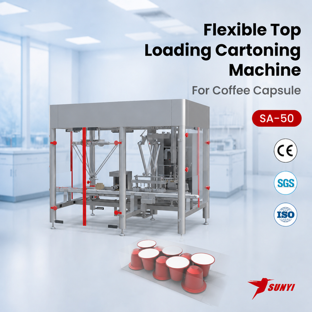 Flexible Cartoning Machine for Food Packaging Products Flat Blank Paperboard Box Forming Hot Melt Glue Sealing System