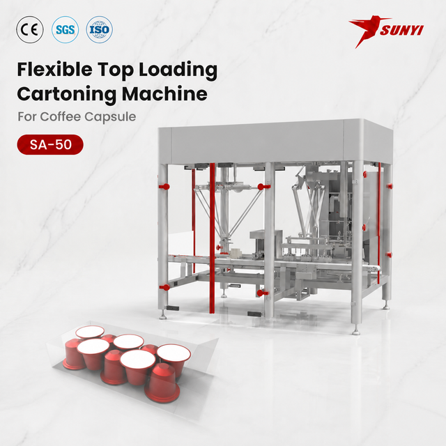 Automatic Top Loading Cartoning Machine for Coffee Capsule Stick Bag Sachets Stand Up Pouch Flexible Box Packaging Solution