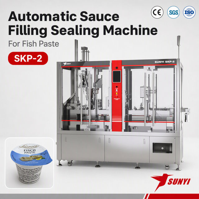 Food Grade Single Serve Cup Filling Machine for Fish Paste in Retail Packaging ISO SGS Certified