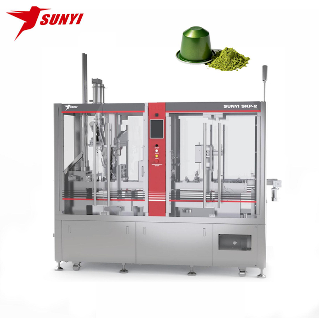 SKP-2 Servo Dual Lane Premium Matcha Cup Two Lanes Single Serve Cup Filling Sealing Machine