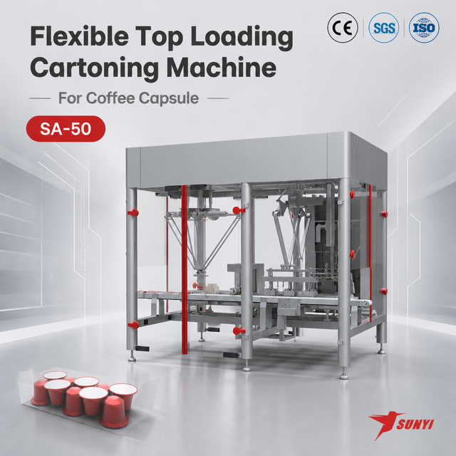 Flexible Top Loading Cartoner Machine with Quick Changeover for Multiple Product Packaging and Reduced Carton Cost