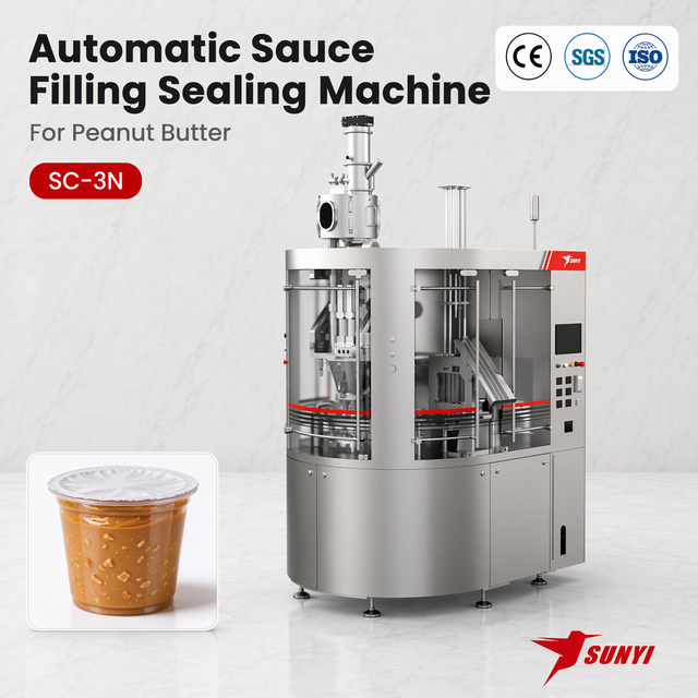 Peanut Butter Cup Filling And Sealing Machine, Rotary 3-Lane SC-3N, 120-180 Cups/Min, 0-50g Filling, Manufacturer