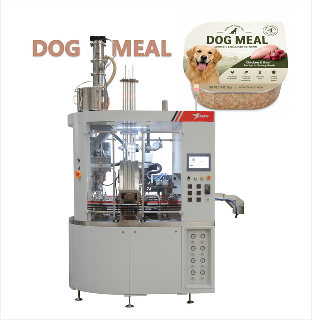 Automatic Dog Meal Box Filling & Sealing Packaging Line for Wet DogFood (Paste, Mousse & Chunks)