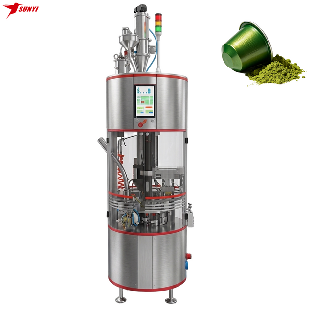 SKP-1N Hygienic Rotary Organic Matcha Capsule One Lane Rotary Single Serve Cup Filling Sealing Machine