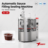 CE/SGS/ISO 9001 Steak Sauce Cup Filler And Sealer, Rotary 3-Lane SC-3N, SUS304 Food Contact Parts, Manufacturer