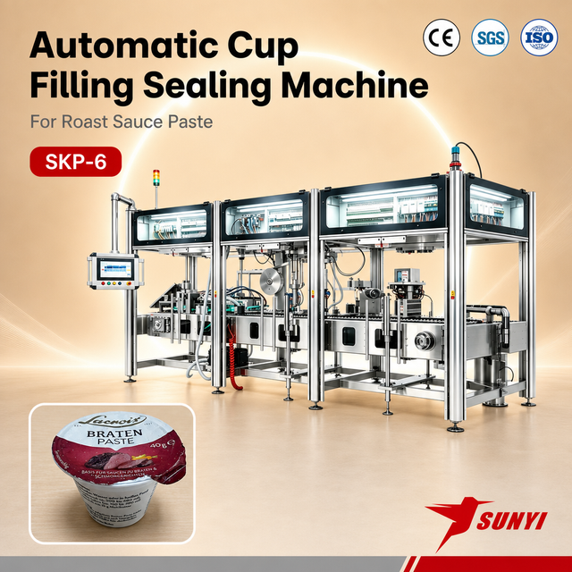 Food Processing Industry Roast Sauce Paste Cup Filling Sealing Machine Servo Dosing System Fast Delivery CE