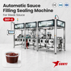 240-270 Cups/Min 1-350g Steak Sauce Cup Filling And Sealing Machine, 6-Lane SKP-6, CE/SGS/ISO 9001, Manufacturer
