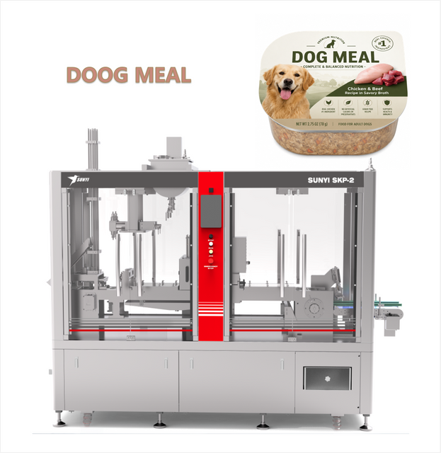 Reliable automatic pet treat cup Dog meal packaging system with precision filling, hygienic sealing and customizable output for food manufacturers