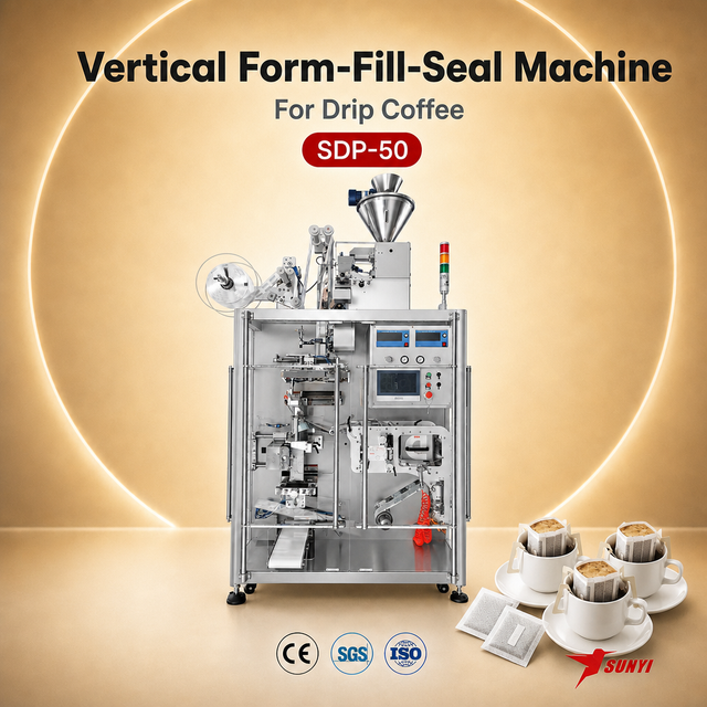 Drip Coffee Bag Tea Bag Packing Machine 60 Bags/Min Dual Sealing System for Coffee Roasteries and Tea Factories