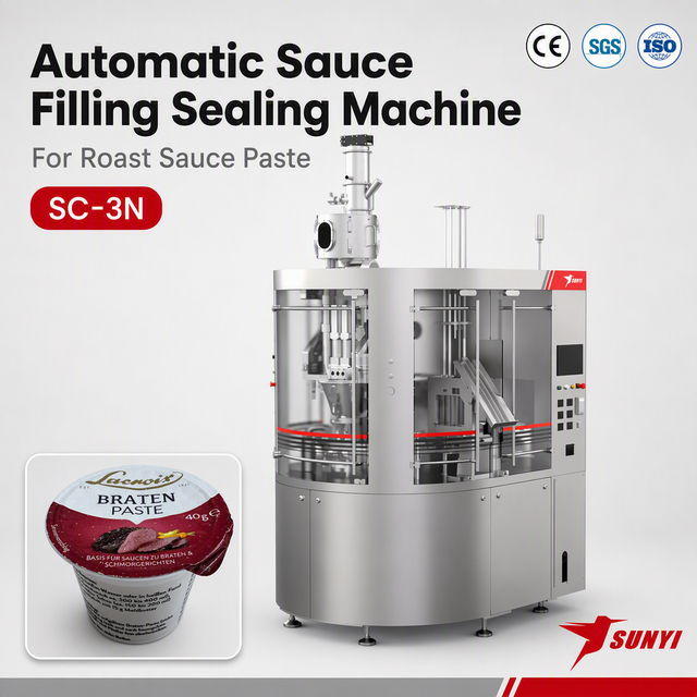 Food Grade Single Serve Cup Filling Machine for Roast Sauce Paste in Retail Packaging ISO SGS Certified